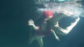 Two hot lesbians below-ground touching each-other&period; y&period; s are naked in the pool&period; Young nudists &period;&period;